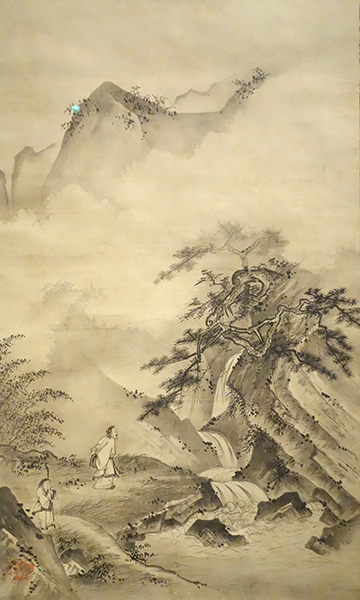 滝を眺める李白